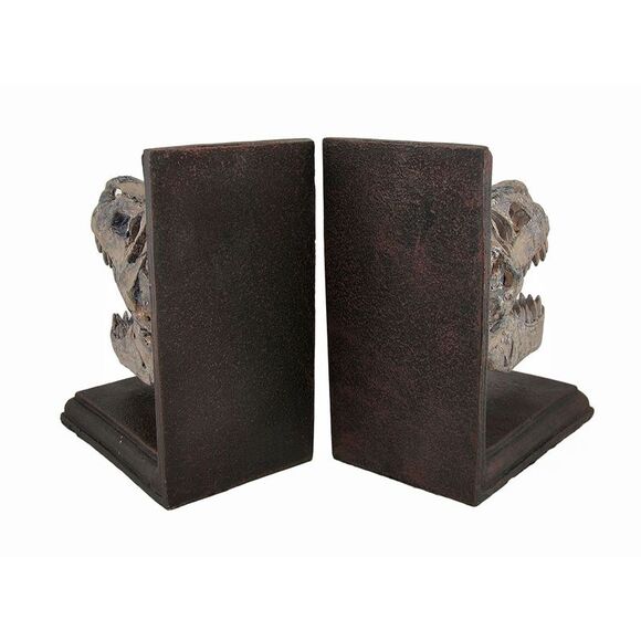 Set of 2 Tyrannosaurus Rex T-Rex Skull Bookends - Picture 3 of 4
